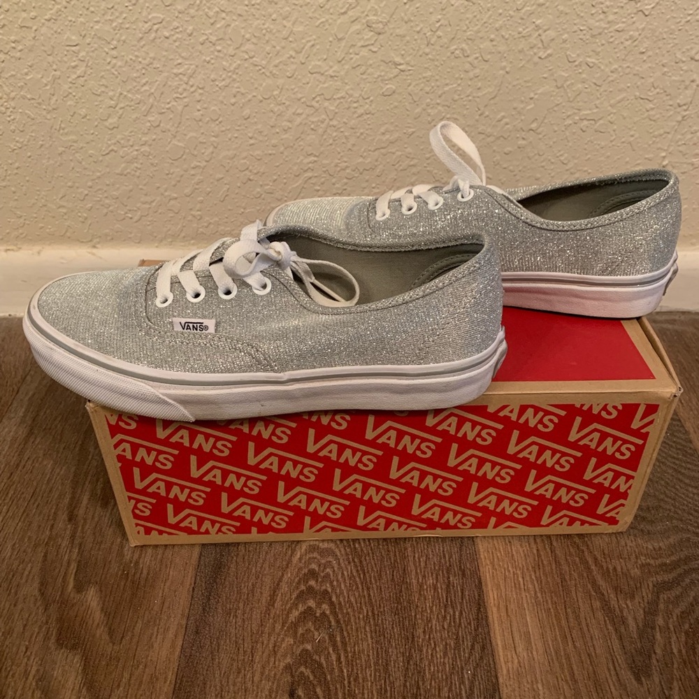 COPY - Silver glitter vans, size 7! Worn once!